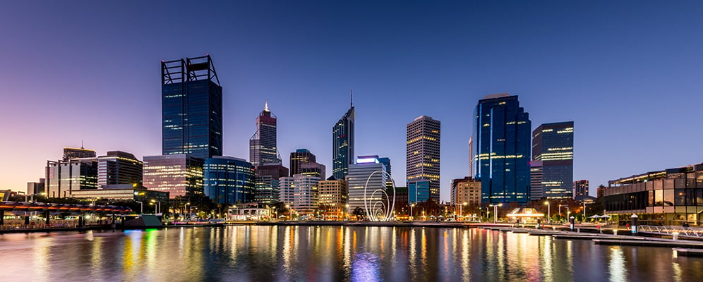 Perth city at night